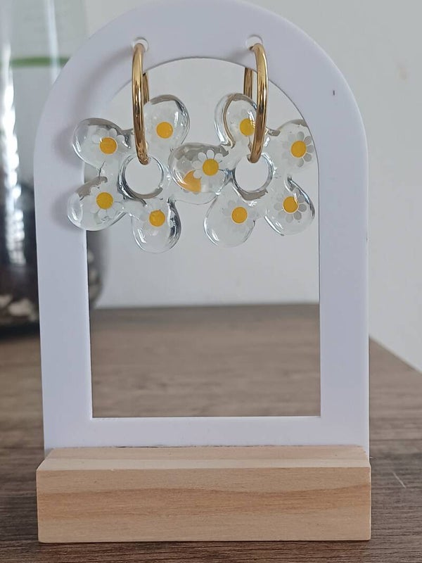 Grandes fleurs transparentes avec stickers marguerites