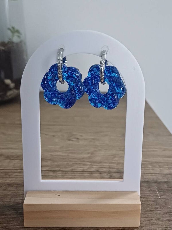 Torsades bleues pailletées