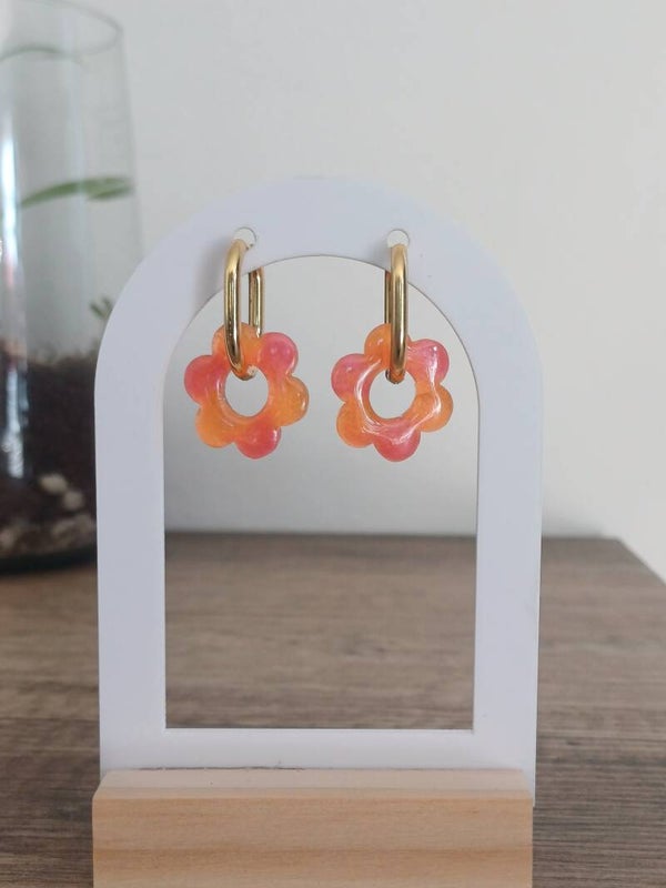 Mini fleur orange et rouge