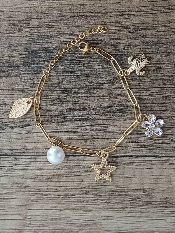 Bracelet breloques doré