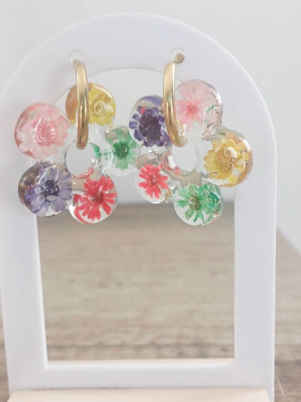 Grandes fleurs épaisses fleurs séchées multicolores