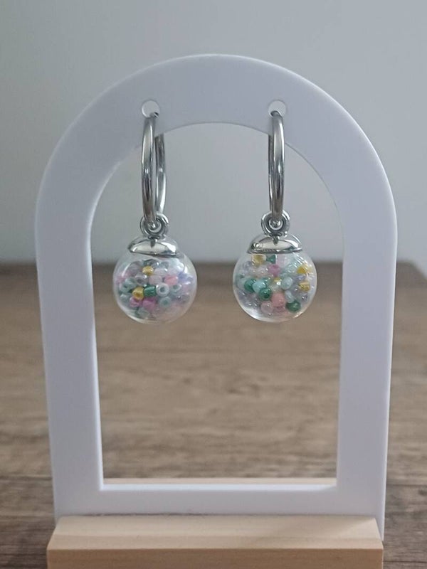 Ora argentée perles multicolores claires