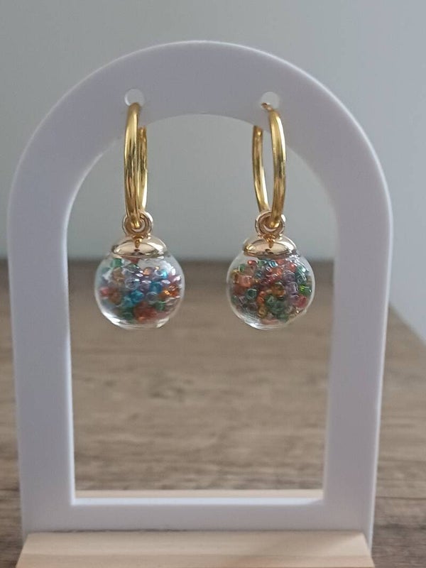 Ora dorée perles multicolores foncées