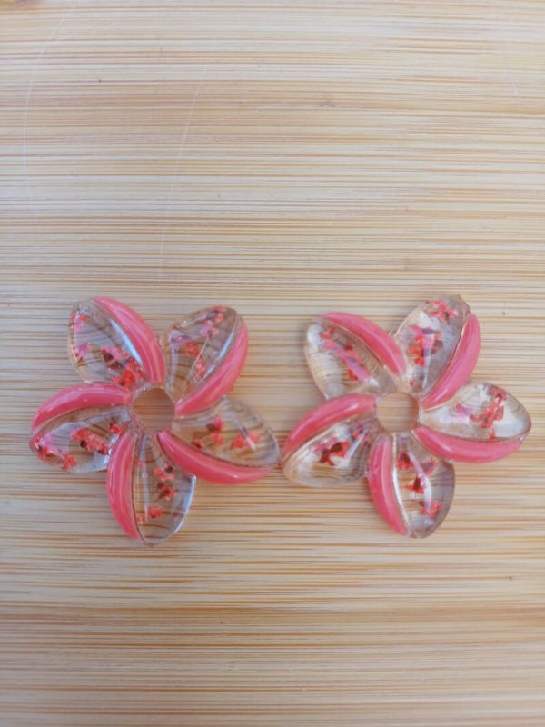 Grandes hibiscus corail/rouge