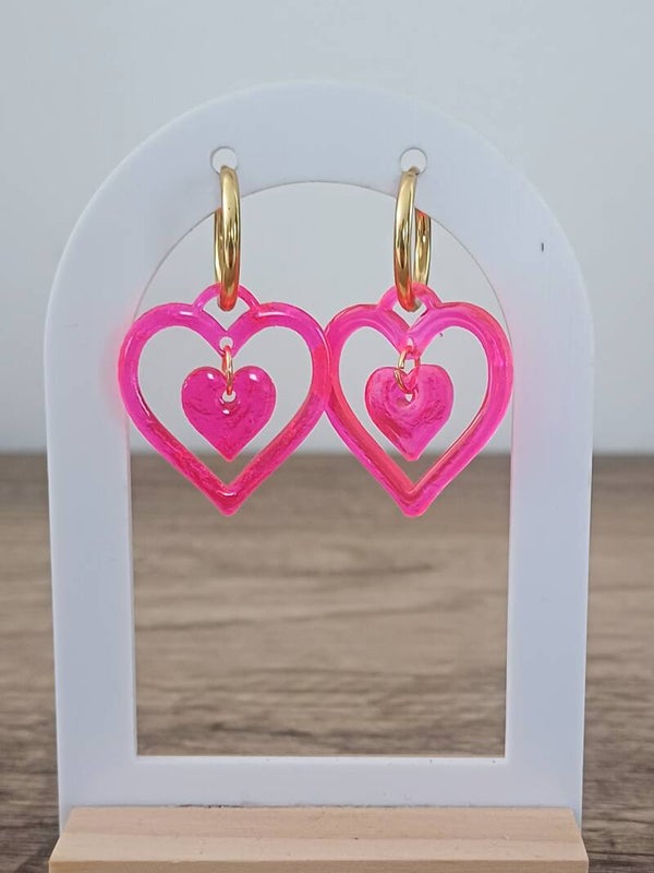 Double cœur rose