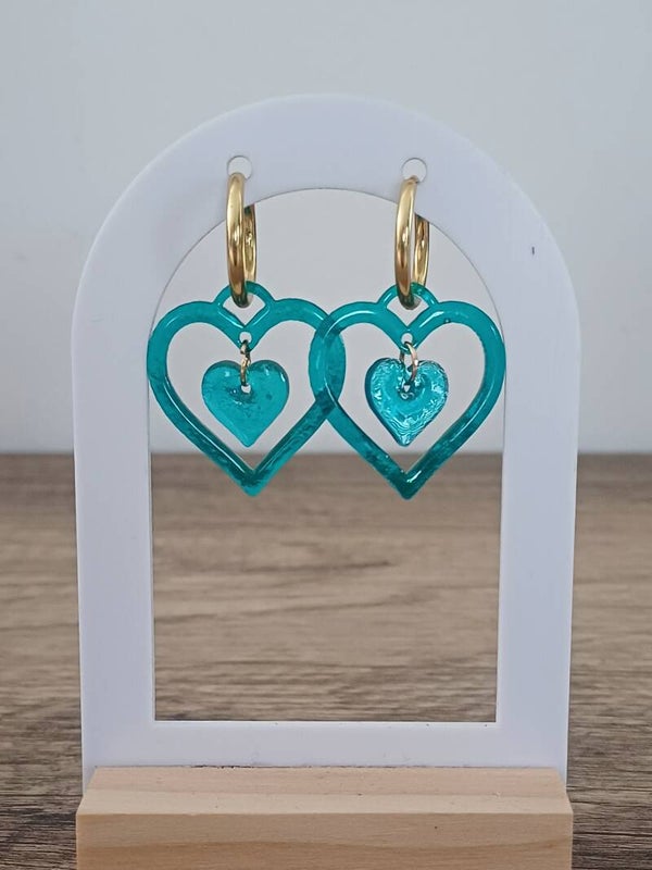Double coeur bleu