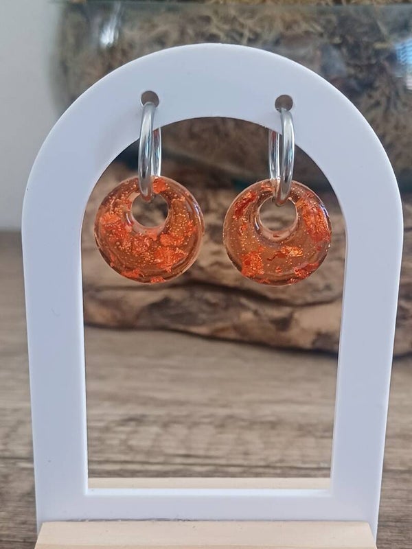 Rondes oranges avec paillettes