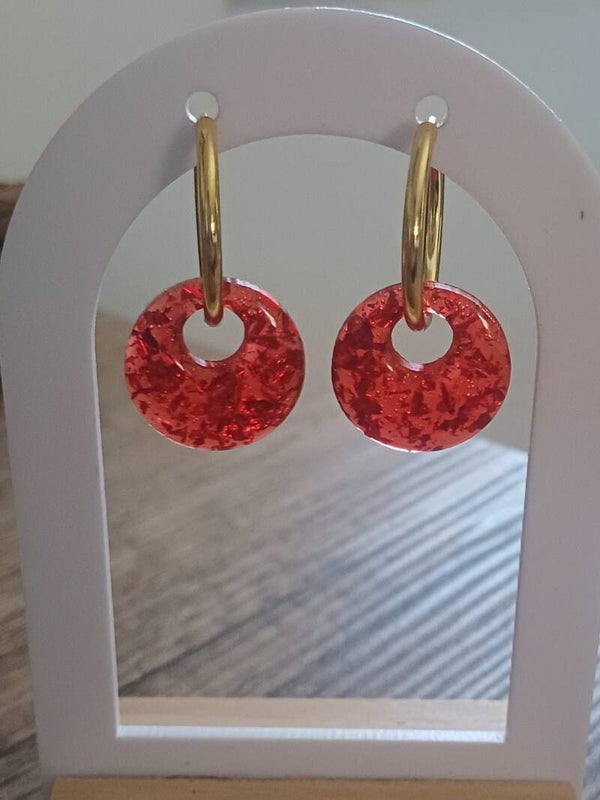 Rondes rouges avec paillettes