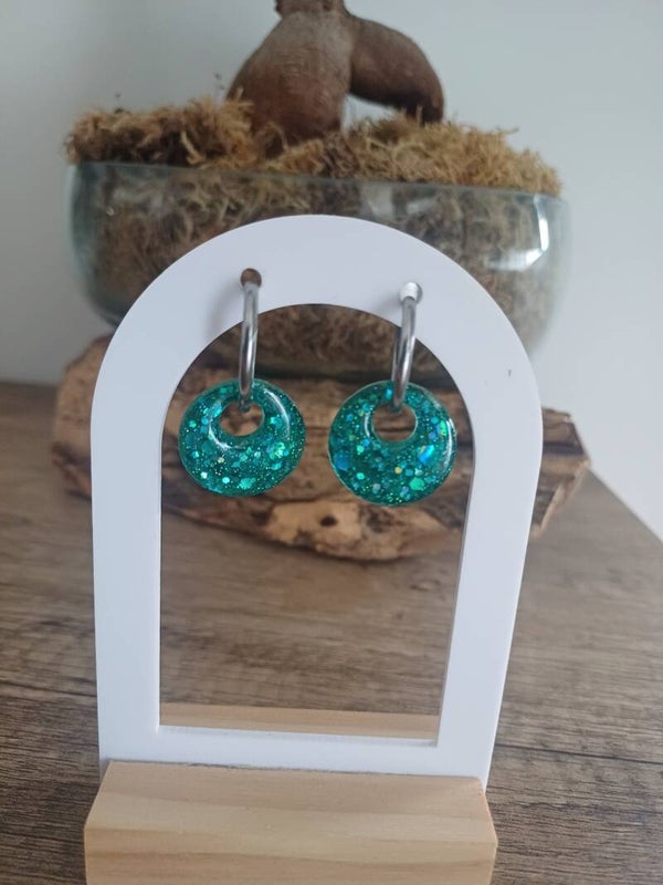 Rondes turquoise avec paillettes