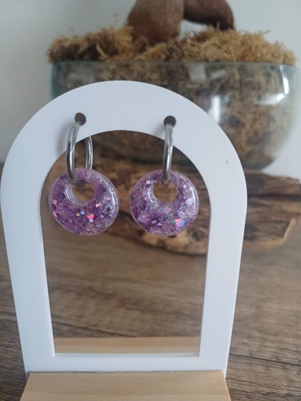 Rondes violettes avec paillettes