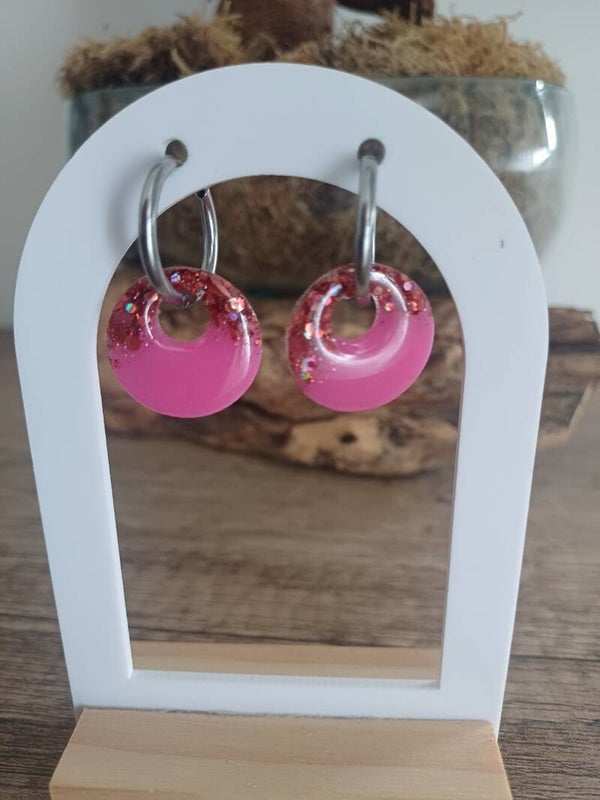 Rondes roses avec paillettes