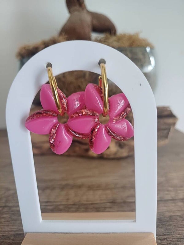 Hibiscus roses avec paillettes