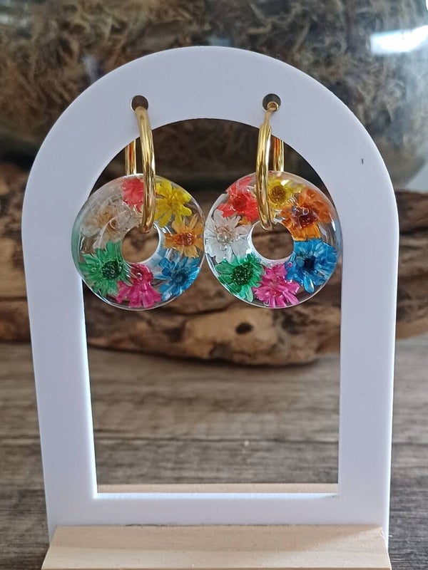 Donuts avec fleurs séchées multicolores