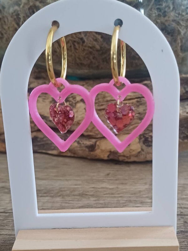 Doubles coeurs roses
