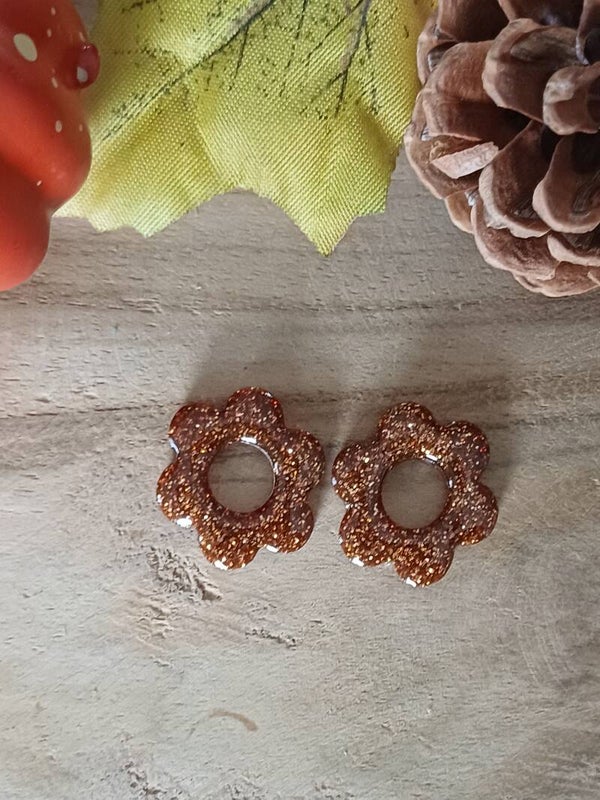 Mini fleurs paillettes dorées