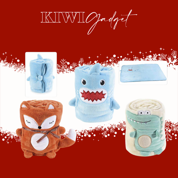 Coperta animaletto in morbido peluche c/chiusura velcro