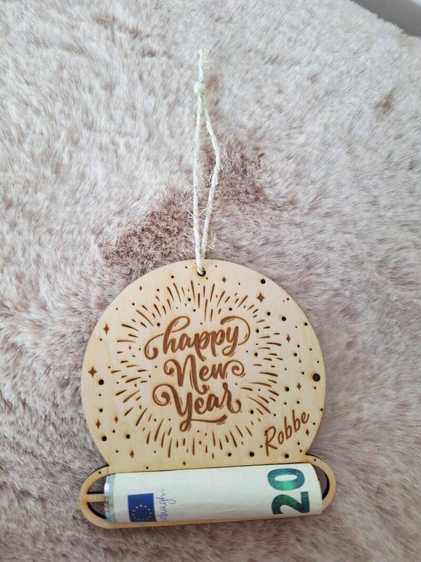 Kerstbal Happy NewYear met naam