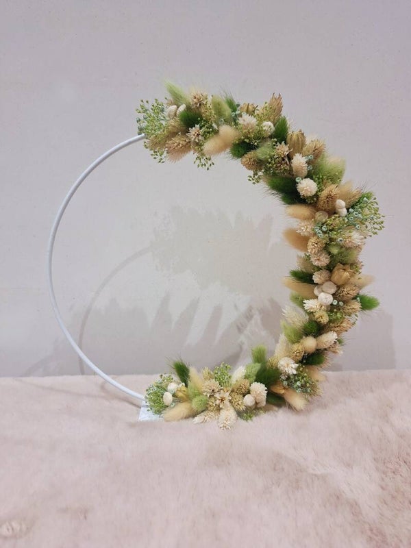 Flowerhoop metaal groen/neutraal