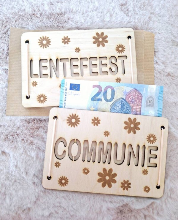 Geldkaartje lentefeest/communie meisje