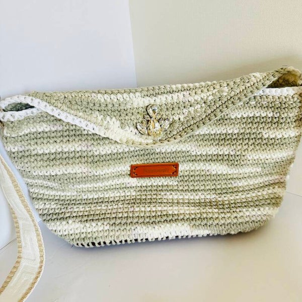 Nautical Sage Crochet Shoulder Bag