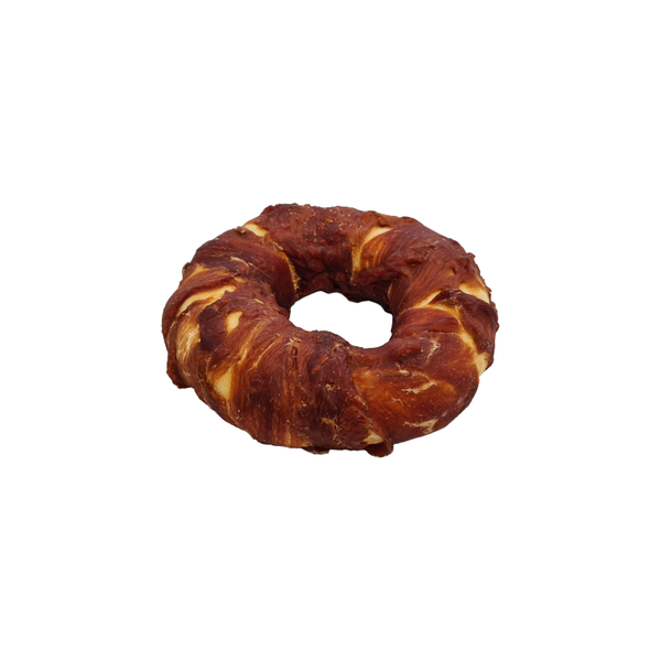 Hondensnackie Rawhide Donut Eend XS 50 gram 20 stuks 1 Kilo Natuurlijke Kauwsnack voor Honden