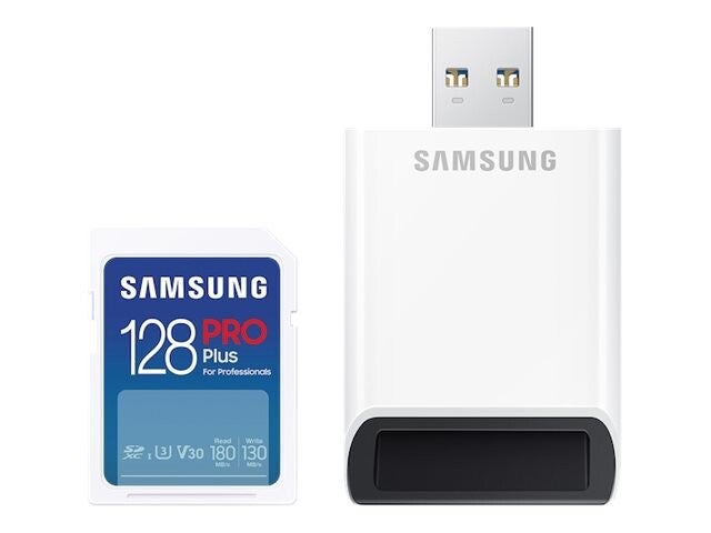 Samsung PRO Plus 128GB SDXC Kit (2023) – Inclusief USB 3.0 Kaartlezer