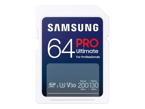 Samsung PRO Ultimate 64GB SD Kaart – Professionele Snelheid voor 4K UHD