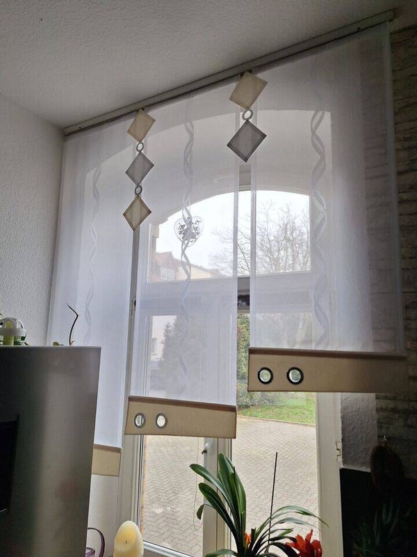 Creme gardinen mit ösen fensterdeko in Creme , set Nr. 476