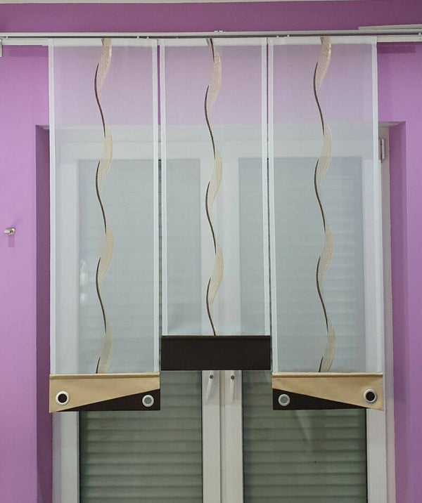 Fenster Deko Gardinen Neu Modern,  Braun , Beige/Gold Gardinen set nr.398