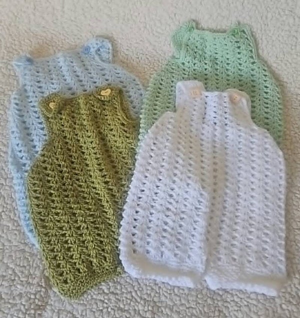 Barboteuse blanc, vert, kaki, bleu 9/12 mois