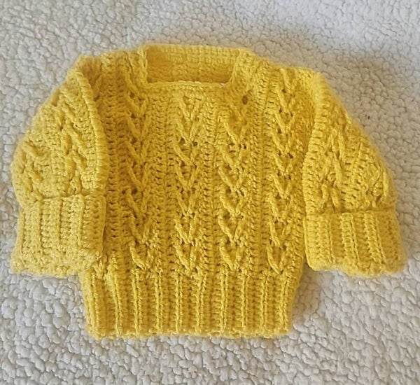 Pull jaune poussin 6/9 mois