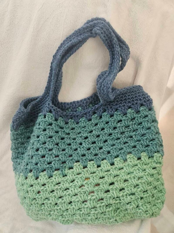 Tote bag vert et bleu