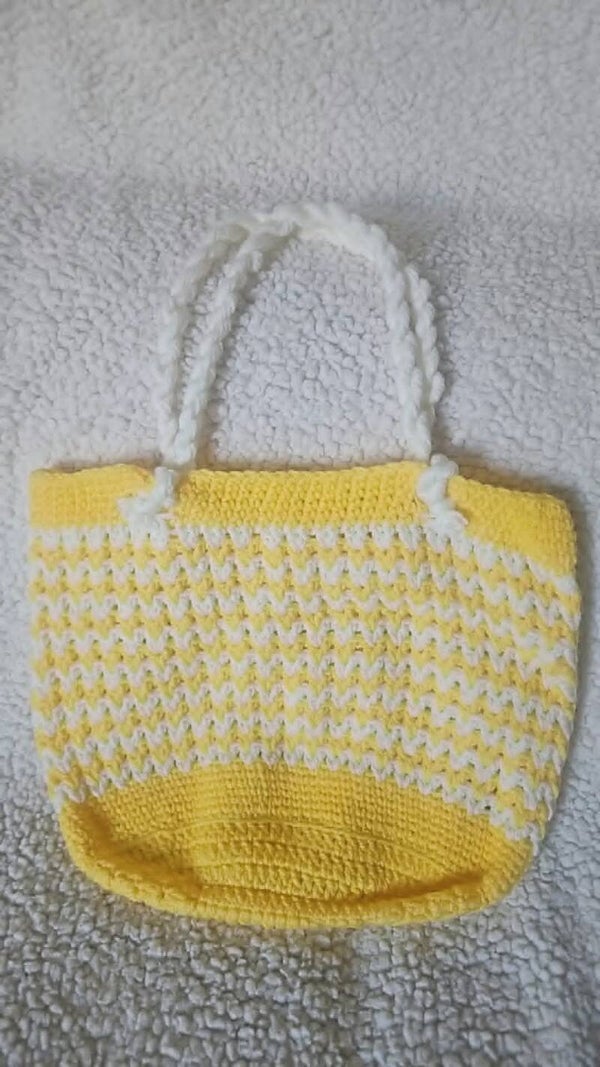 Tote bag citron et blanc