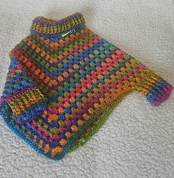 Poncho à manches multicolore 3/5 ans