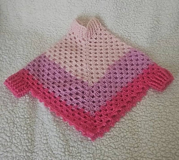 Poncho à manches rose scintillant 1/3 ans