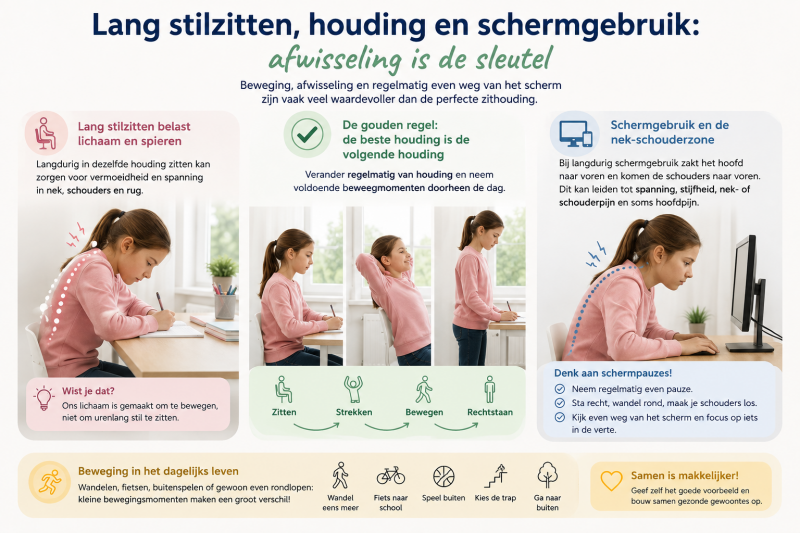 school zithouding schermgebruik ruglast