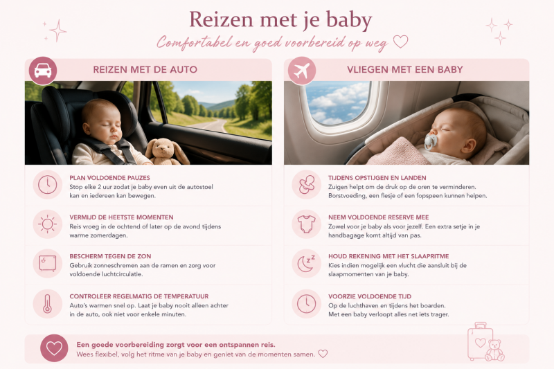 reizen met baby auto vliegtuig