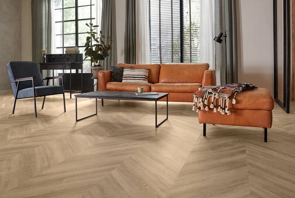 mFLOR 42214 Parva Oak Chevron Piedmont 80,01*13,34cm, doos 2,67m², pallet 72 dozen Artnr. 400081517