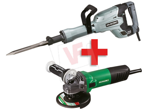 Trapani battenti e demolitori HIKOKI MARTELLO DEMOLITORE H65SB3 1.340W + SMERIGLIATRICE G13SWA 1.100W