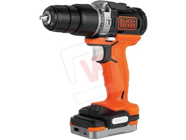 Black+Decker TRAPANO AVVITATORE A PERCUSSIONE BDCHD12S1-QW 12V 1 batteria 1,5 Ah(Trapani avvitatori)