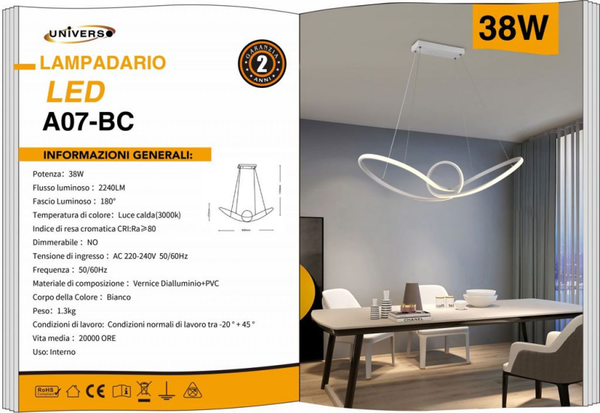 UNIVERSO LAMPADARIO A07-BC A LED 3000K