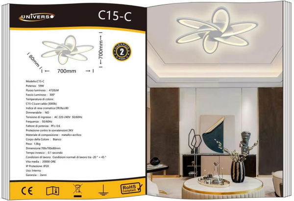 UNIVERSO PLAFONIERA C15-C A LED