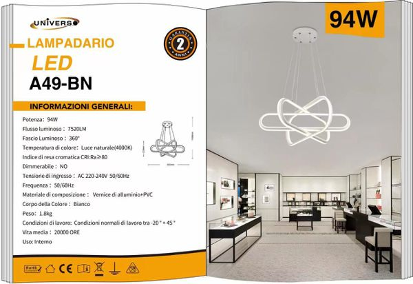UNIVERSO LAMPADARIO A49-BN A LED