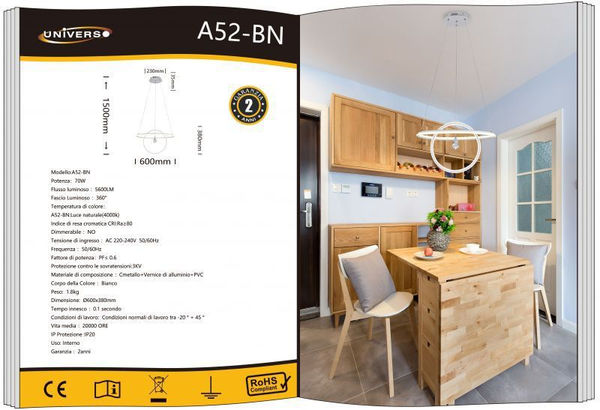 UNIVERSO LAMPADARIO A52-BC A LED