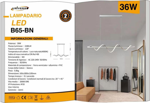 UNIVERSO LAMPADARIO B65-BC A LED