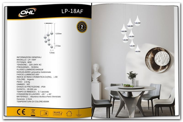 UNIVERSO LAMPADARIO LP-18AF A LED