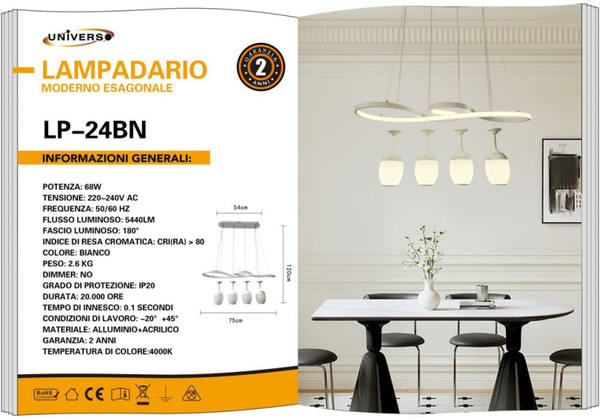 UNIVERSO LAMPADARIO LP-24BN A LED