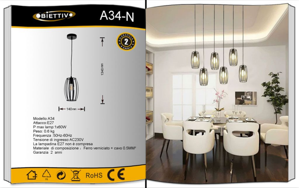 UNIVERSO LAMPADARIO A34-B A LED E27