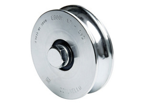 Comunello RUOTA PER CANCELLI CON PERNO GOLA U 1 cuscinetto art. 310 mm.100x22