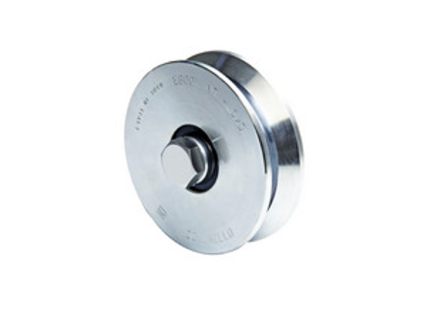 Comunello RUOTA PER CANCELLI CON PERNO GOLA Y 2 cuscinetti art. 307 mm. 140x32